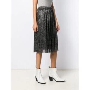 Isabel Marant Etoile Beatrice Midi Skirt Gunmetal Grey Silver Black Metallic XS